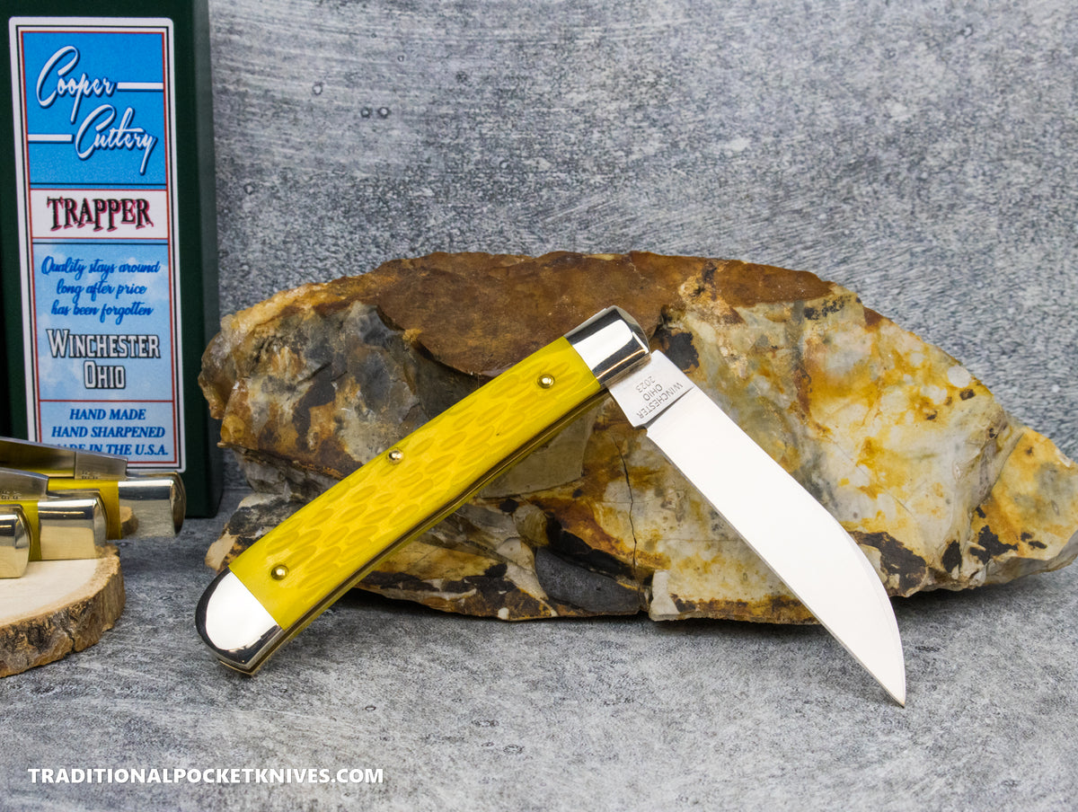 Cooper Cutlery Trapper Yellow Jigged Bone Wharncliffe (5119 YJB W)