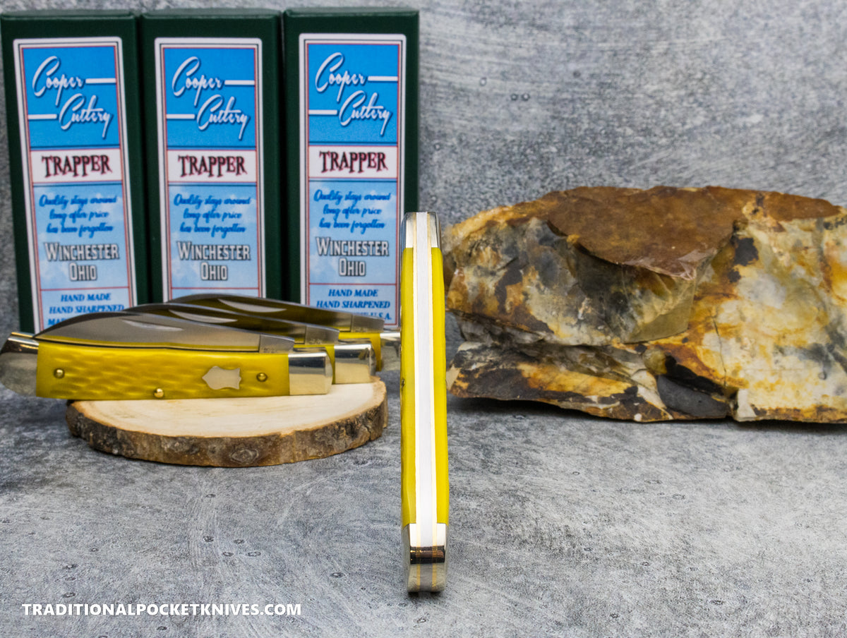 Cooper Cutlery Trapper Yellow Jigged Bone Wharncliffe (5119 YJB W)