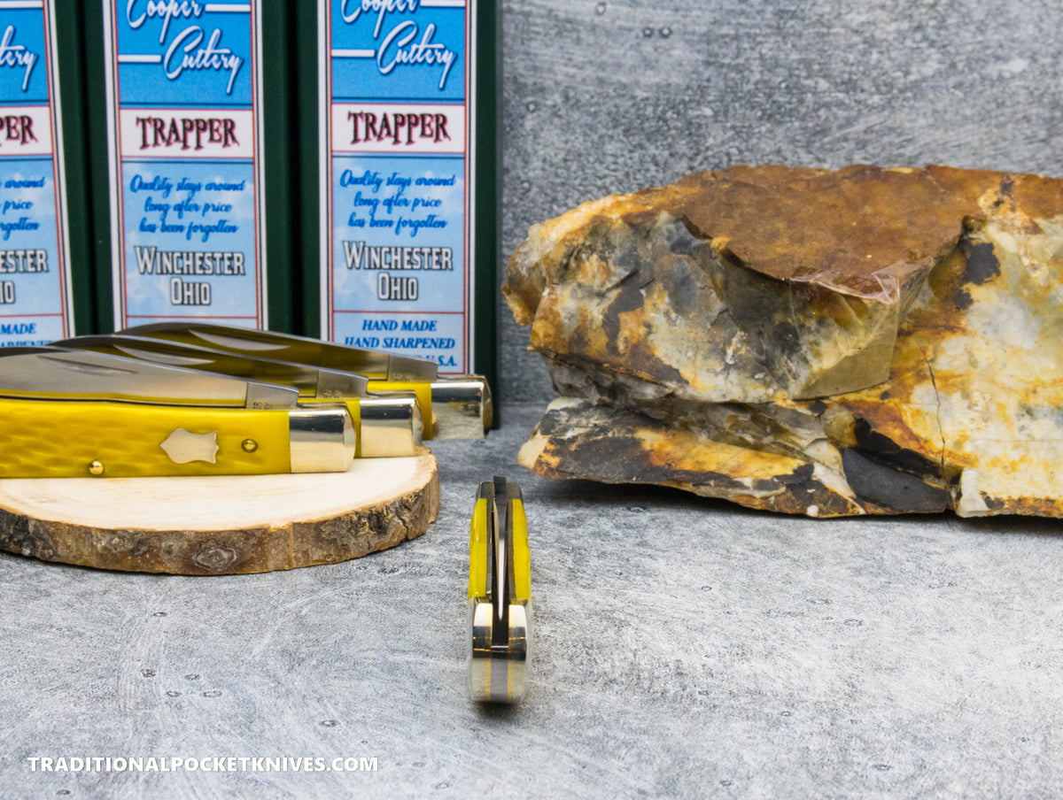 Cooper Cutlery Trapper Yellow Jigged Bone Wharncliffe (5119 YJB W)