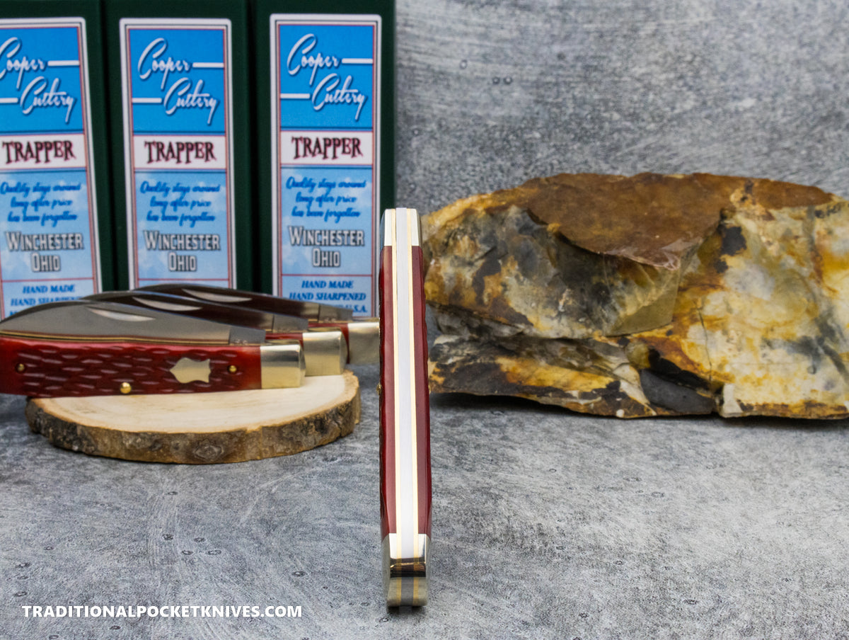 Cooper Cutlery Trapper Red Jigged Bone Wharncliffe (5119 RJB W)