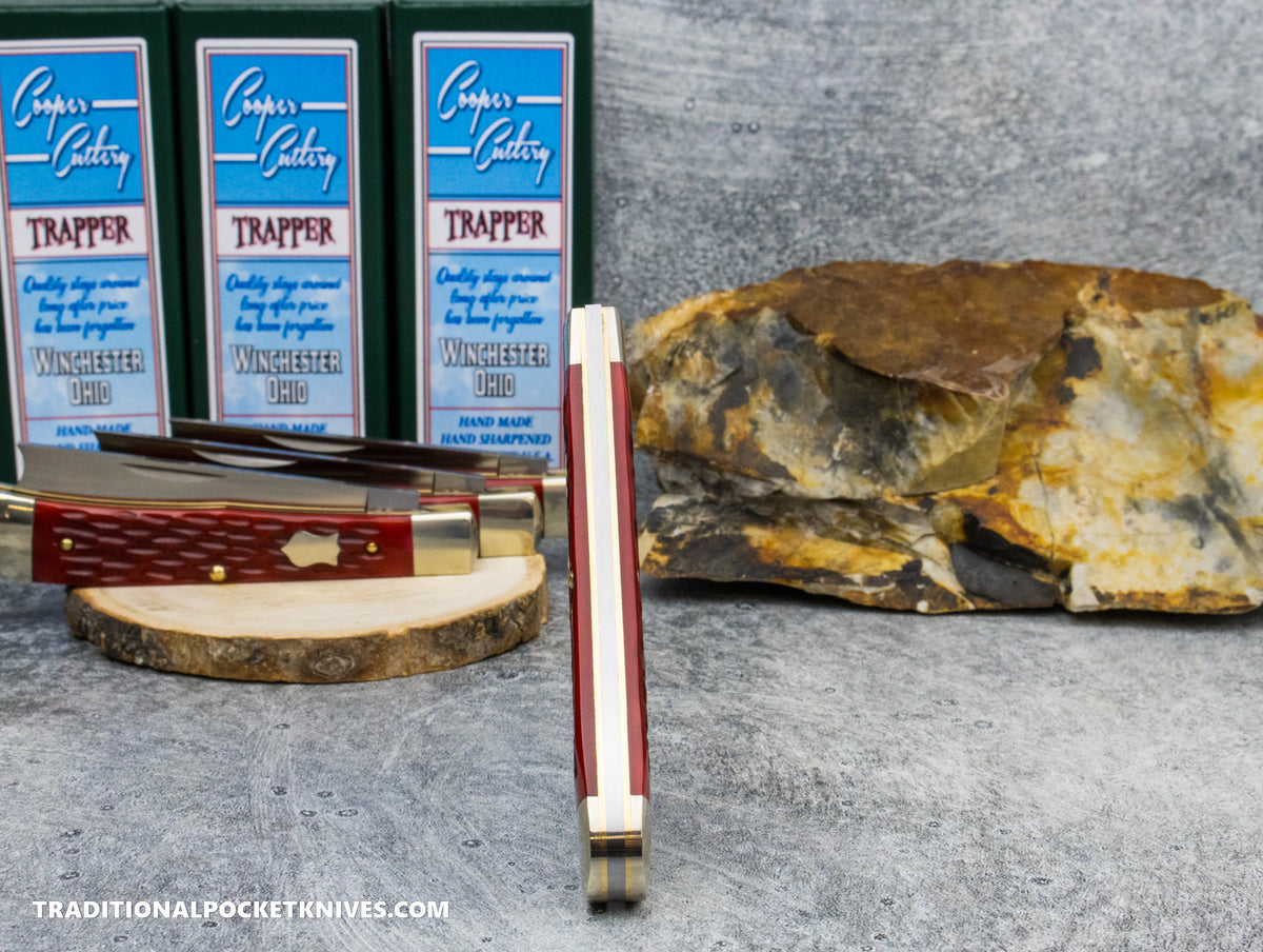 Cooper Cutlery One Arm Razor Blade Trapper Red Jigged Bone (5119 RJB Z)