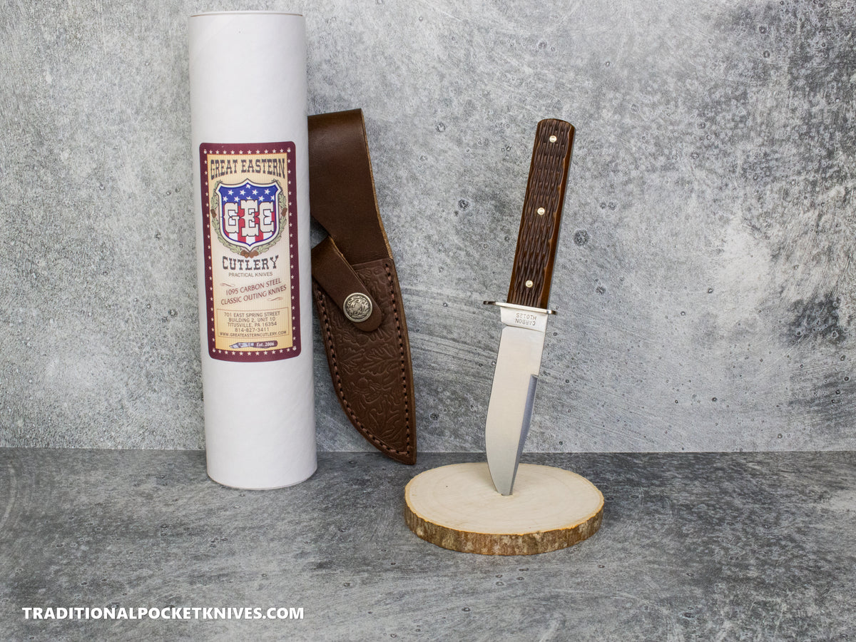 Great Eastern Cutlery #H10125 "Practical Knives" Hunter Knife Antique Yellow Jigged Bone