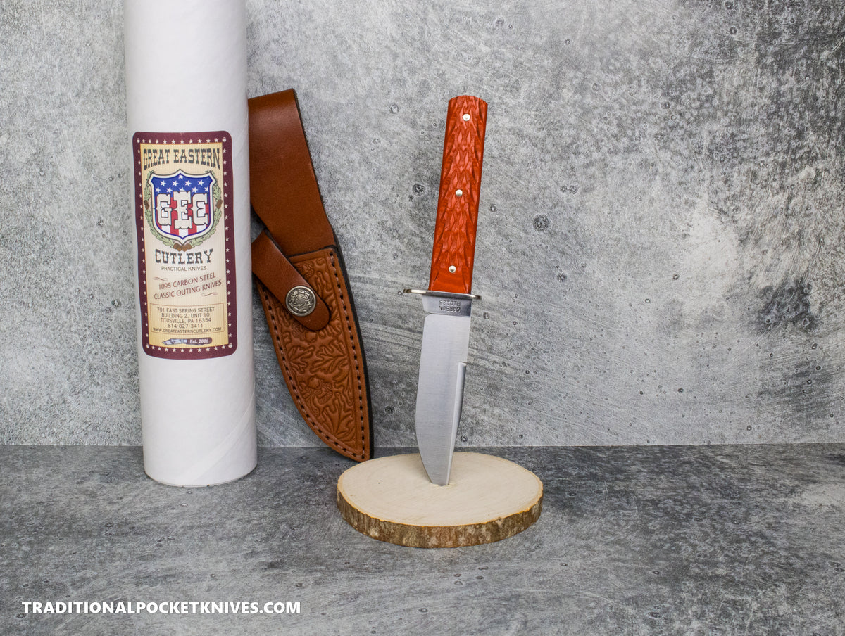 Great Eastern Cutlery #H10125 "Practical Knives" Hunter Knife Jigged Orange Micarta