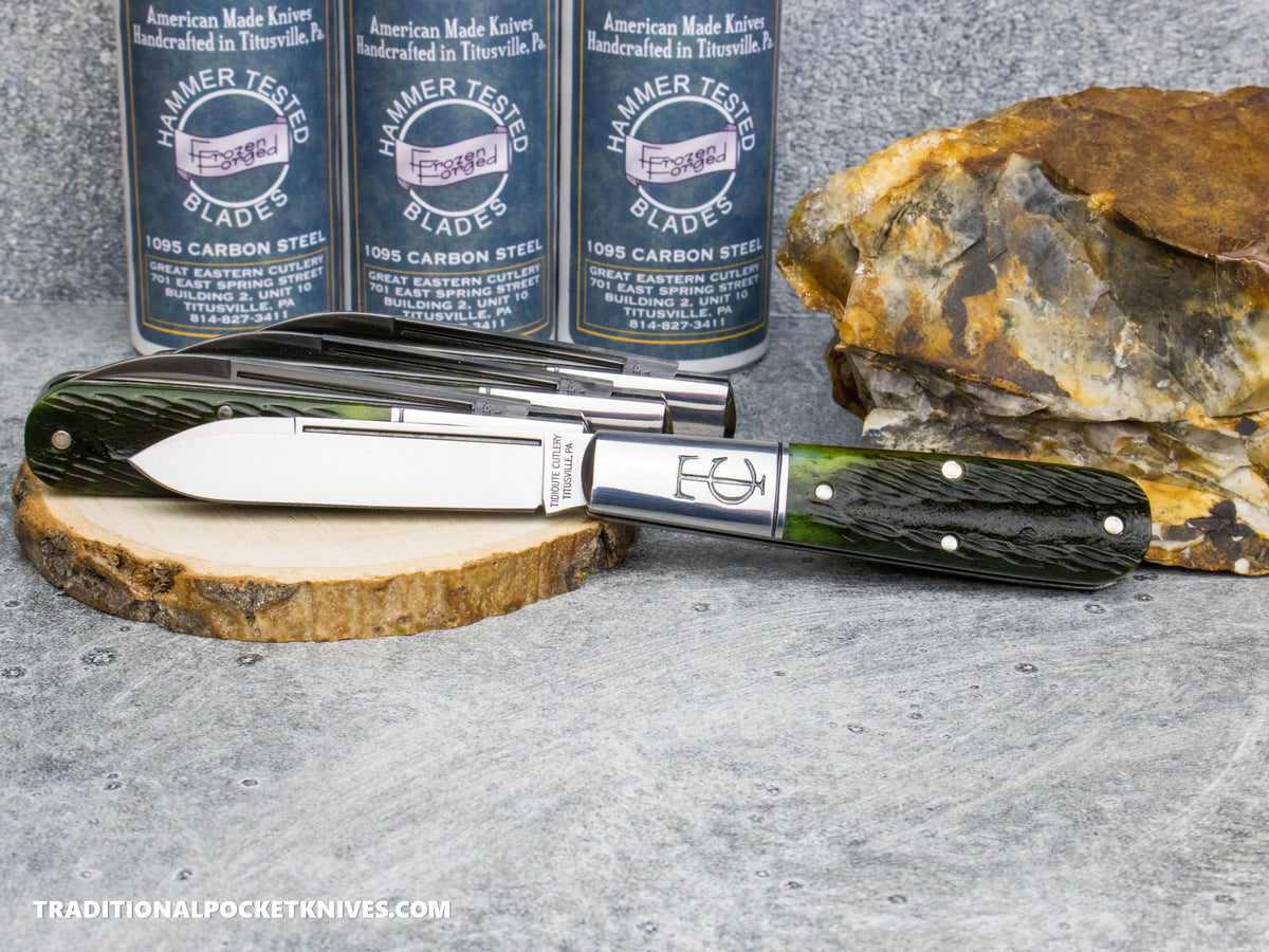 Great Eastern Cutlery #152126STL Tidioute Cutlery Barlow Green Jigged Marrow Bone