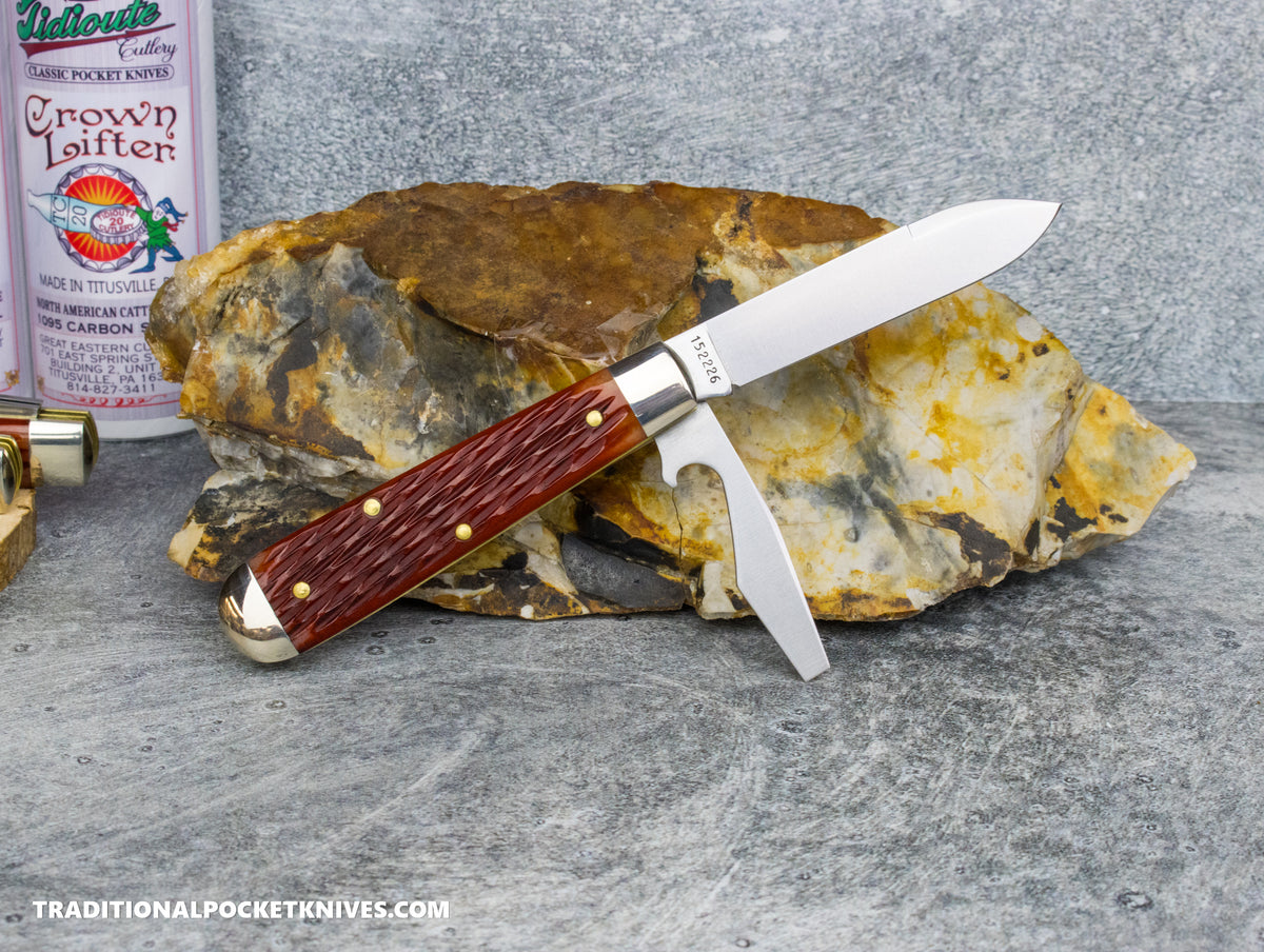 Great Eastern Cutlery #152226CL Tidioute Cutlery Crown Lifter Cinnabar Jigged Bone
