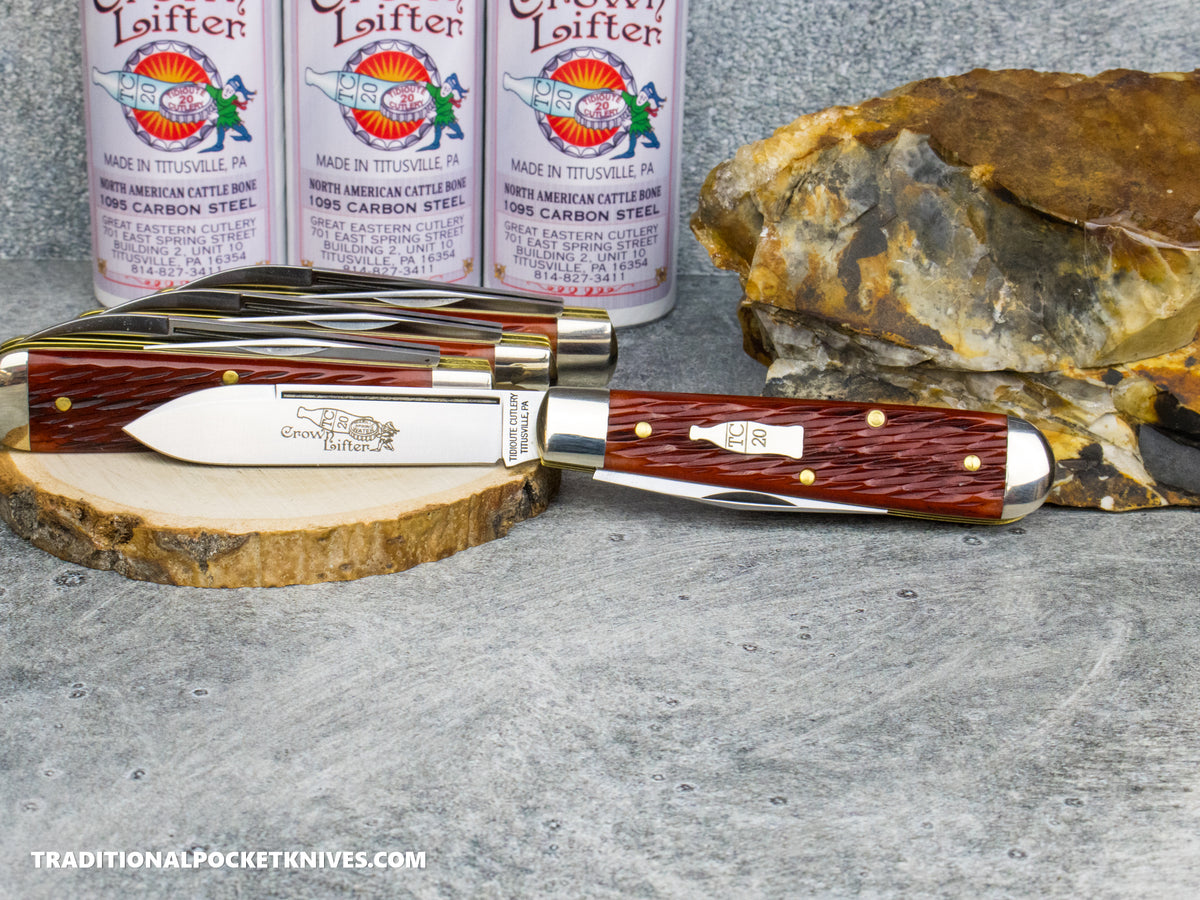 Great Eastern Cutlery #152226CL Tidioute Cutlery Crown Lifter Cinnabar Jigged Bone