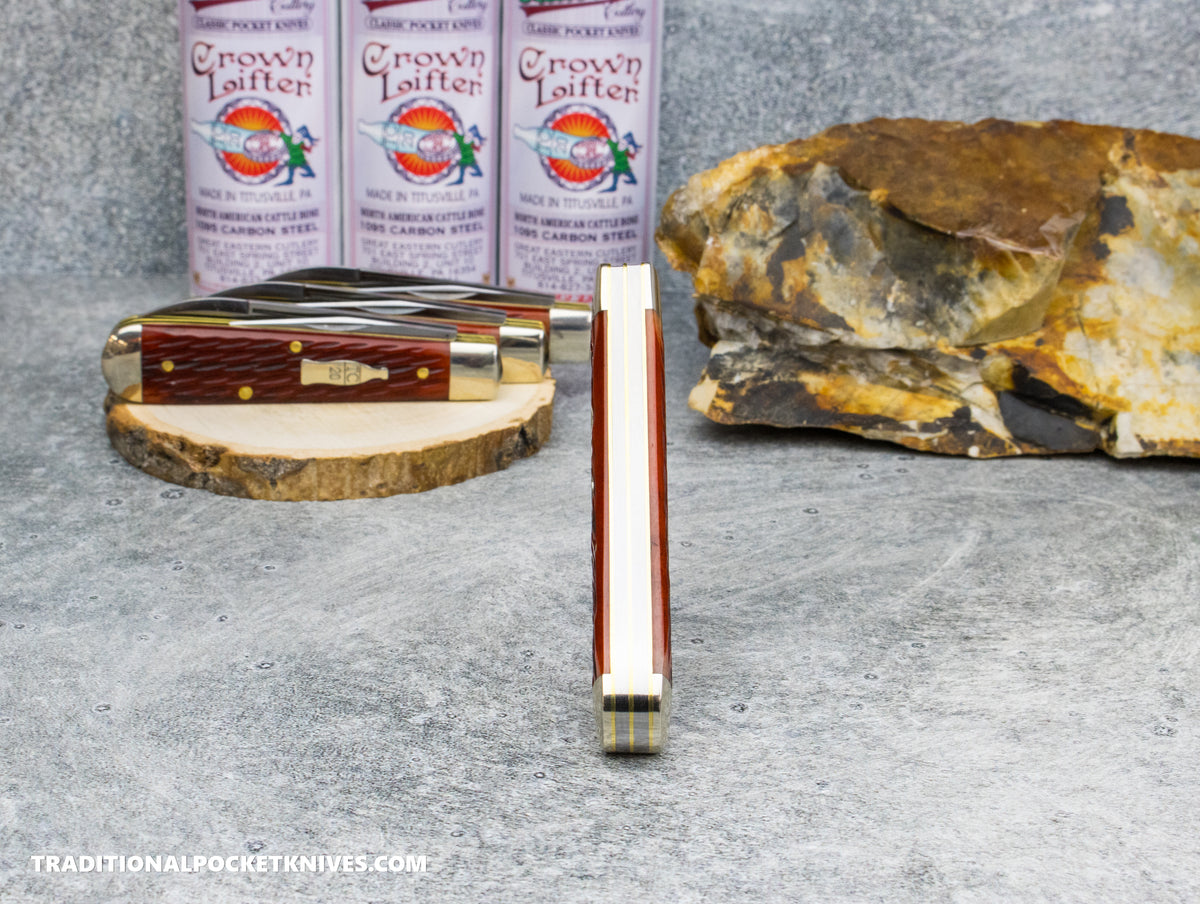 Great Eastern Cutlery #152226CL Tidioute Cutlery Crown Lifter Cinnabar Jigged Bone