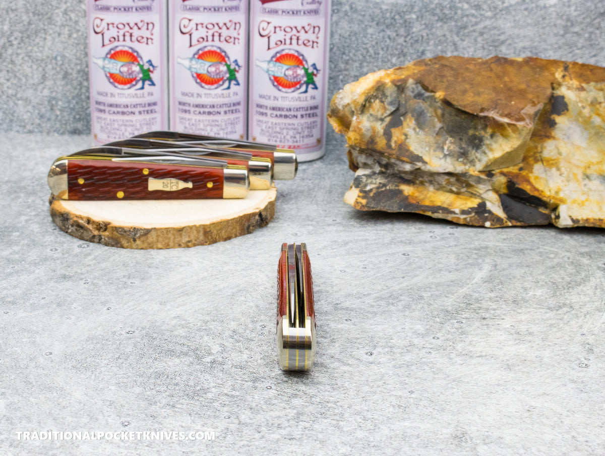 Great Eastern Cutlery #152226CL Tidioute Cutlery Crown Lifter Cinnabar Jigged Bone