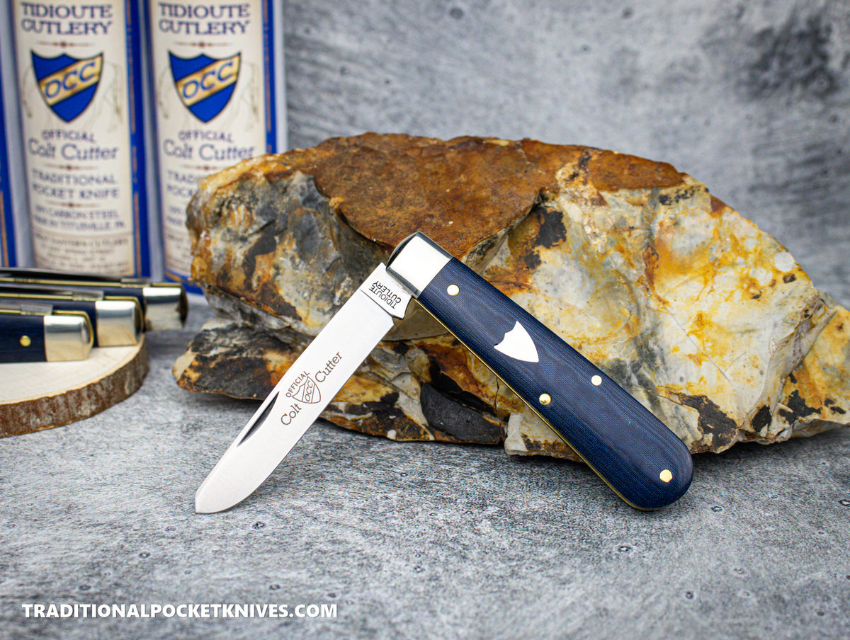 Great Eastern Cutlery #394124 Tidioute Cutlery Colt Cutter Blue Linen Micarta