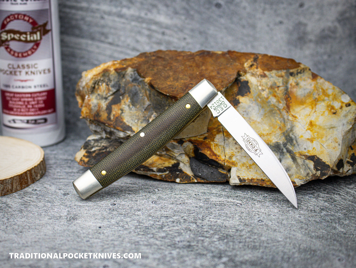 Great Eastern Cutlery #130124 Tidioute Cutlery Special Factory Assembly Whip OD Green Micarta