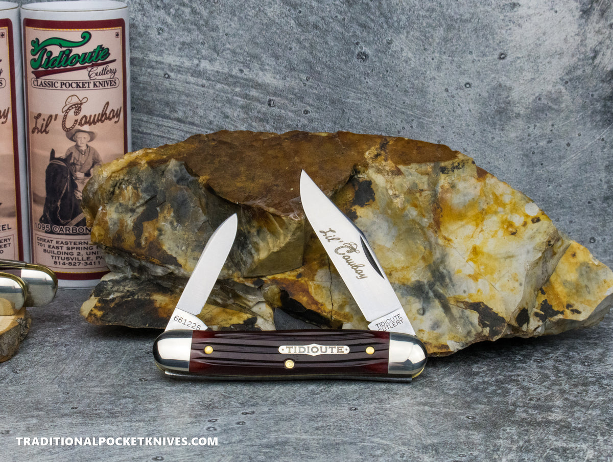 Great Eastern Cutlery #661225 Tidioute Cutlery Lil&#39; Cowboy Ruby Red Springfield Bone