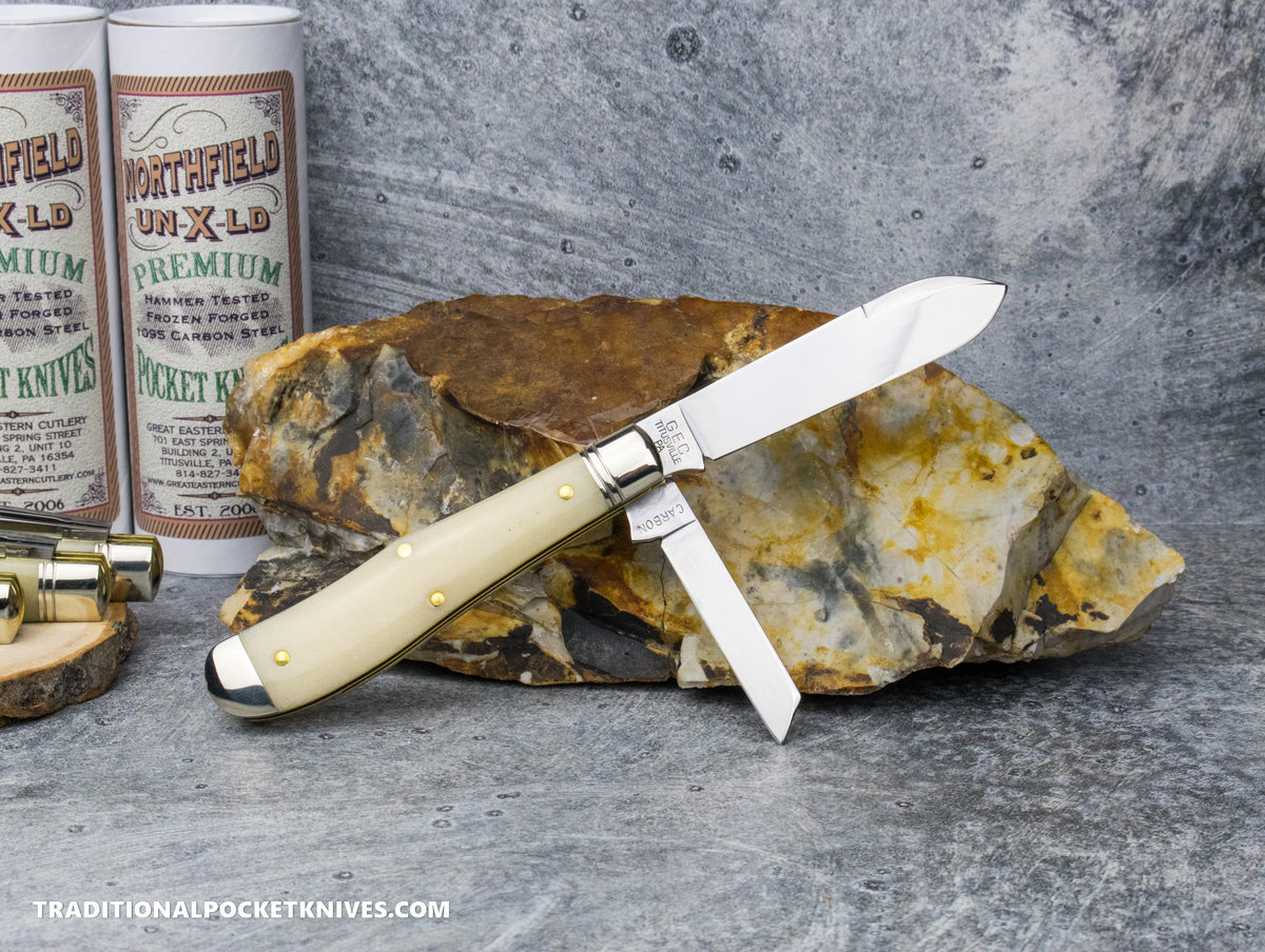 Great Eastern Cutlery #922225 Northfield UNLXD Eureka Jack Smooth White Oiled Bone