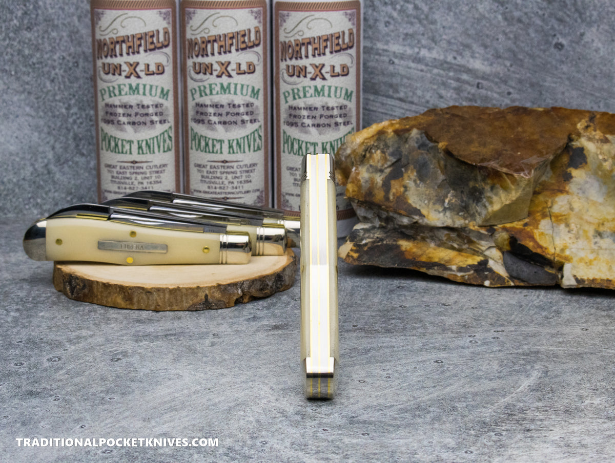 Great Eastern Cutlery #922225 Northfield UNLXD Eureka Jack Smooth White Oiled Bone