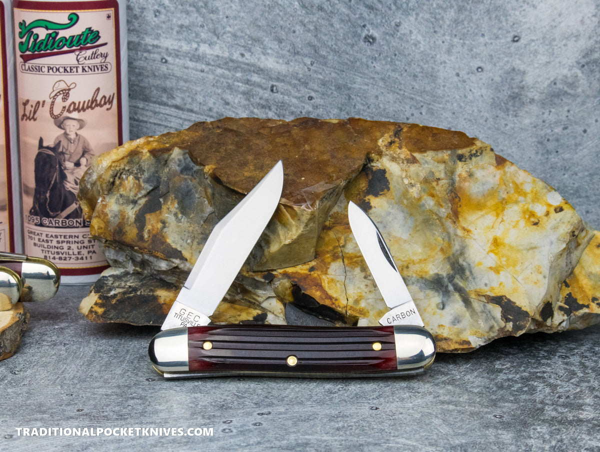 Great Eastern Cutlery #661225 Tidioute Cutlery Lil&#39; Cowboy Ruby Red Springfield Bone