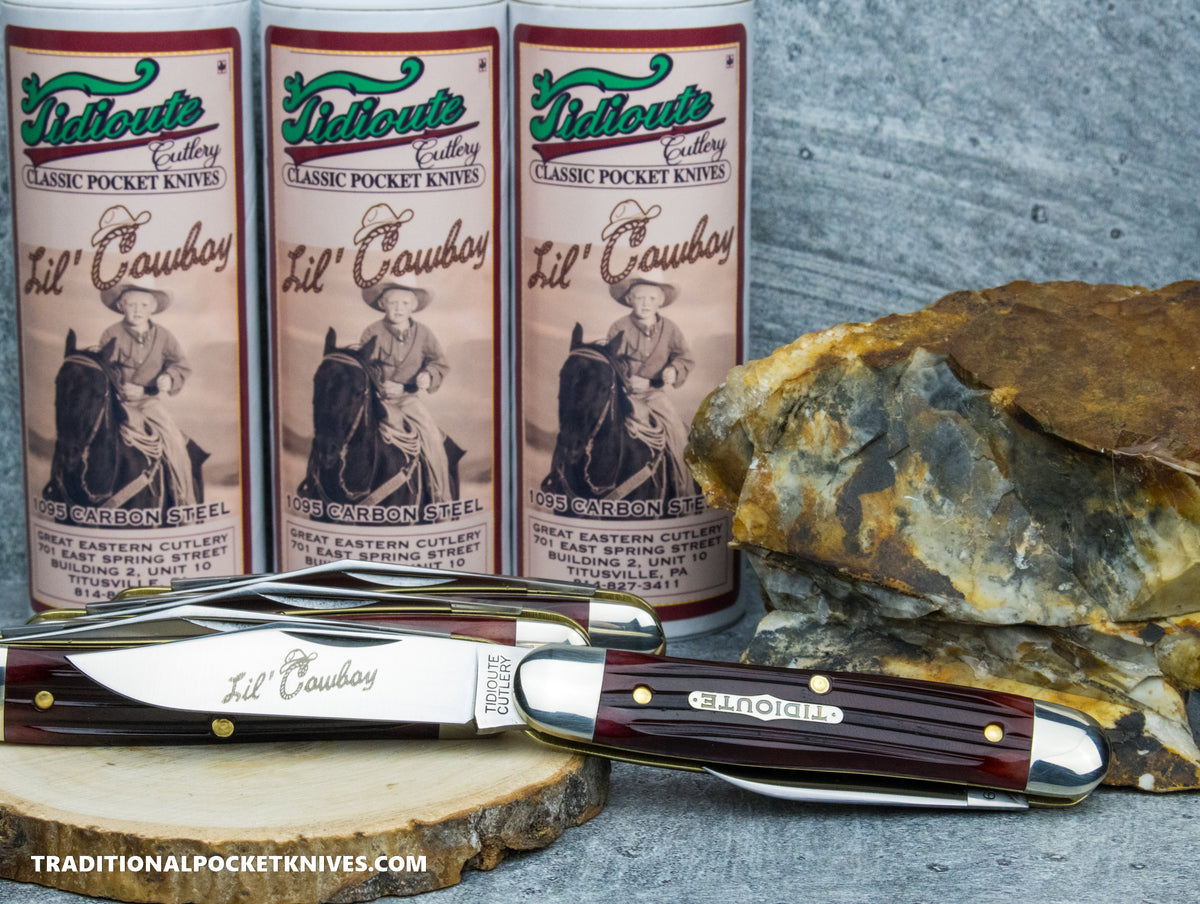 Great Eastern Cutlery #661225 Tidioute Cutlery Lil&#39; Cowboy Ruby Red Springfield Bone