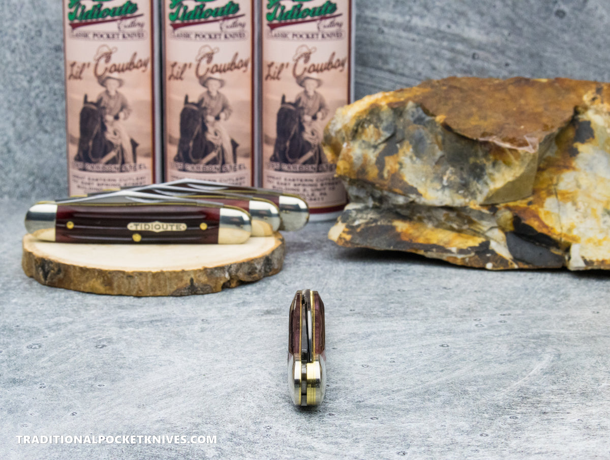 Great Eastern Cutlery #661225 Tidioute Cutlery Lil&#39; Cowboy Ruby Red Springfield Bone