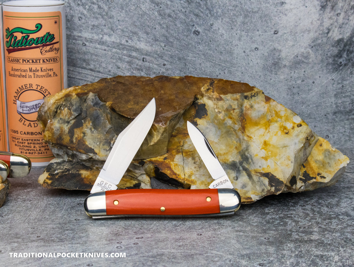 Great Eastern Cutlery #661225 Tidioute Cutlery Lil&#39; Cowboy Ember Orange Micarta