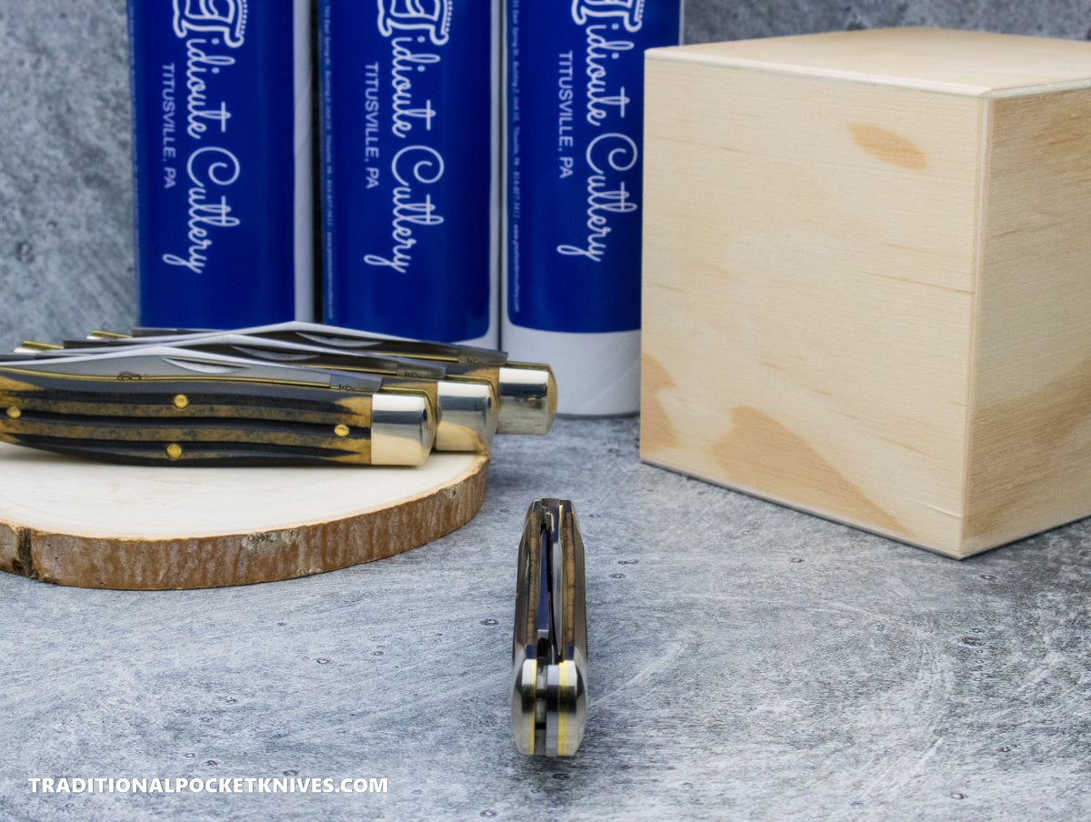Great Eastern Cutlery #811224 Tidioute Cutlery Boss Bull Keeper Navy Riverbottom Richlite
