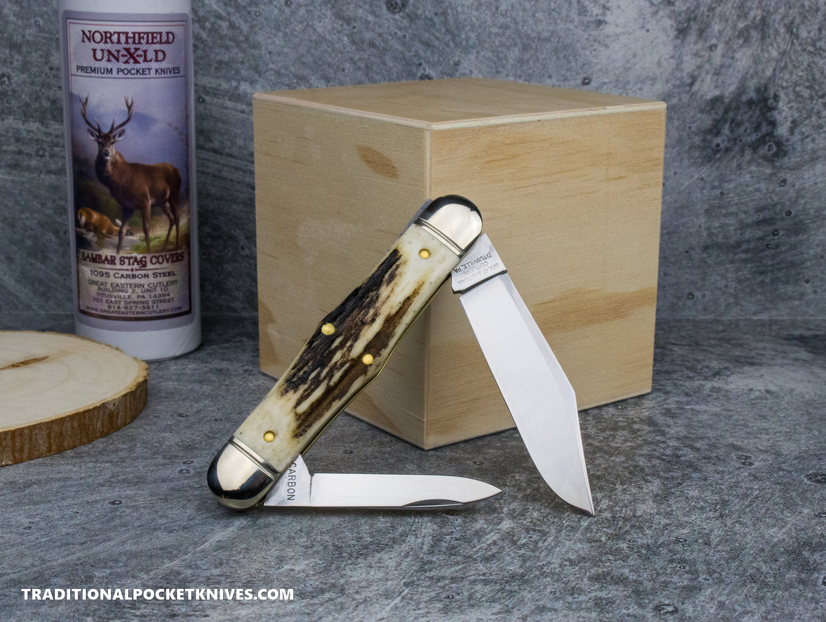 Great Eastern Cutlery #321224 Northfield UNXLD Engineer Sambar Stag #7
