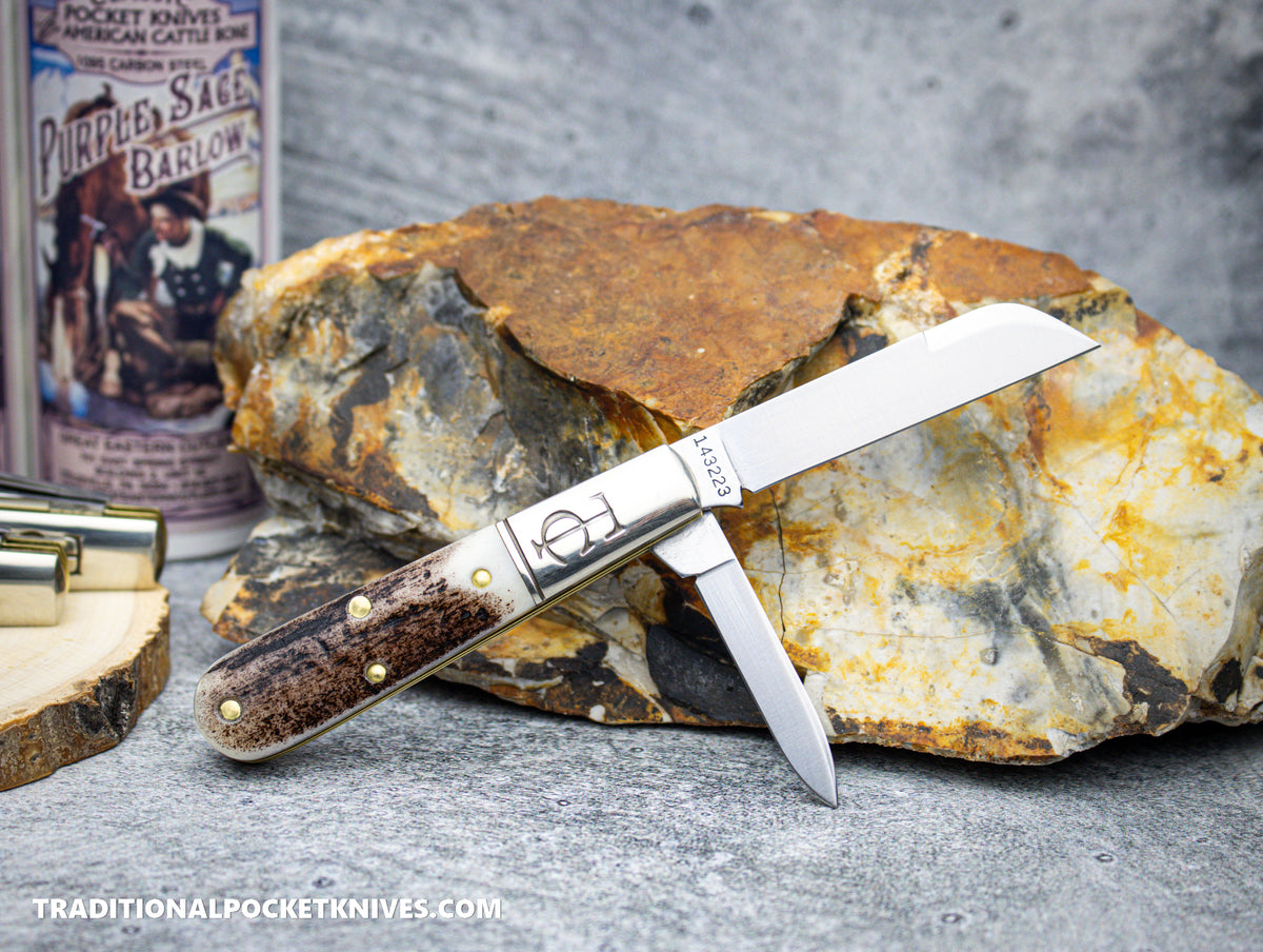 Great Eastern Cutlery #143223 Tidioute Cutlery Purple Sage Natural Bone