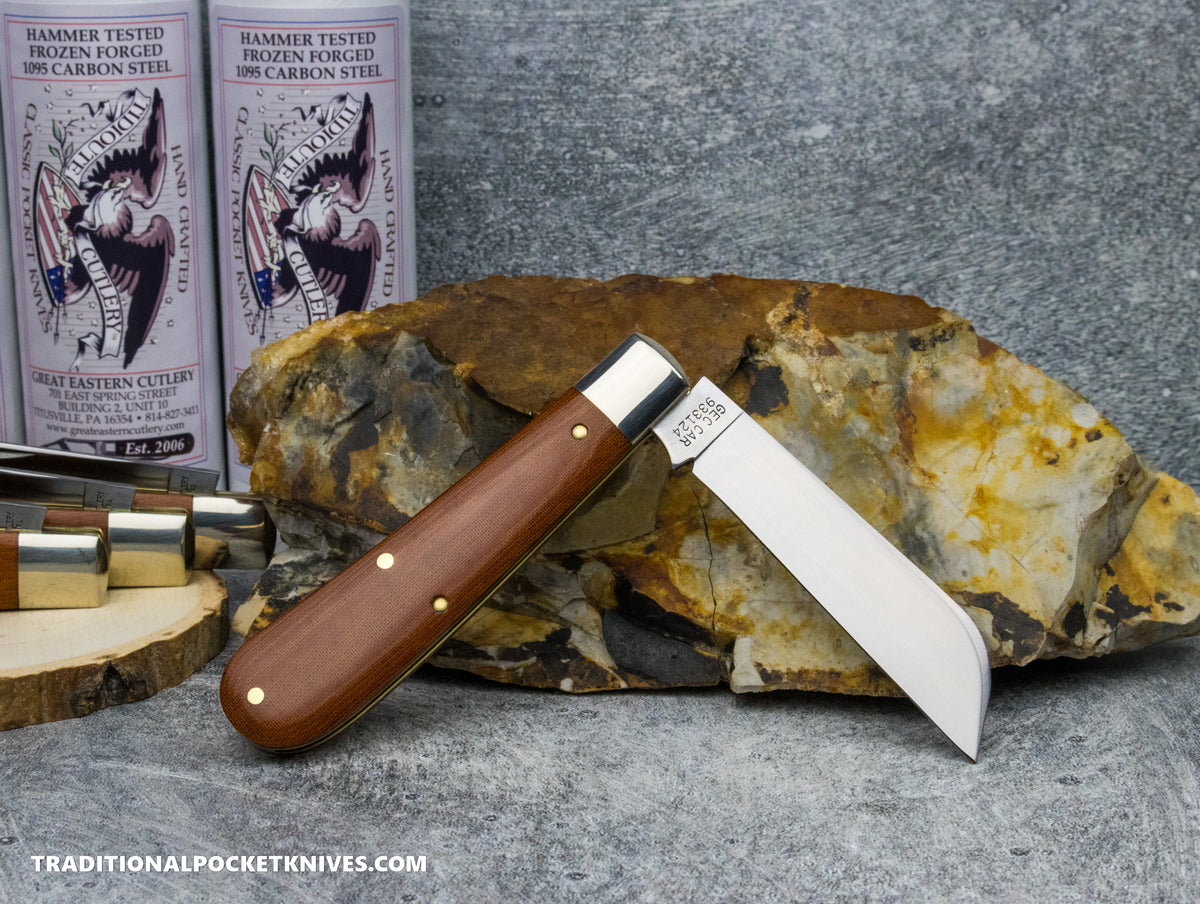 Great Eastern Cutlery #933124 Tidioute Cutlery Ram Foot Natural Linen Micarta