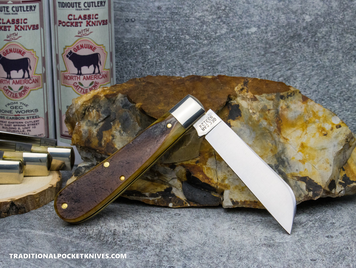 Great Eastern Cutlery #933124 Tidioute Cutlery Ram Foot Antique Yellow Natural Bone