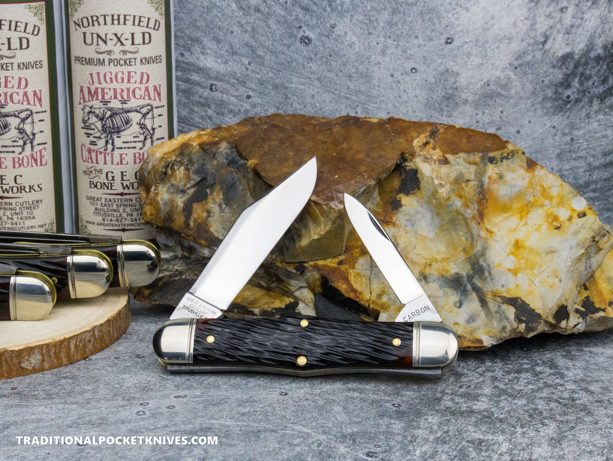 Great Eastern Cutlery #321224 Northfield UNXLD Engineer Hemlock Jigged Bone
