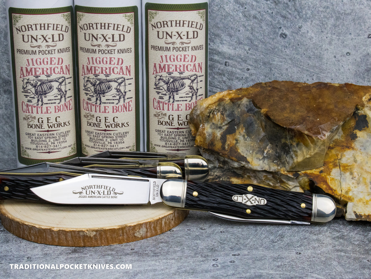 Great Eastern Cutlery #321224 Northfield UNXLD Engineer Hemlock Jigged Bone