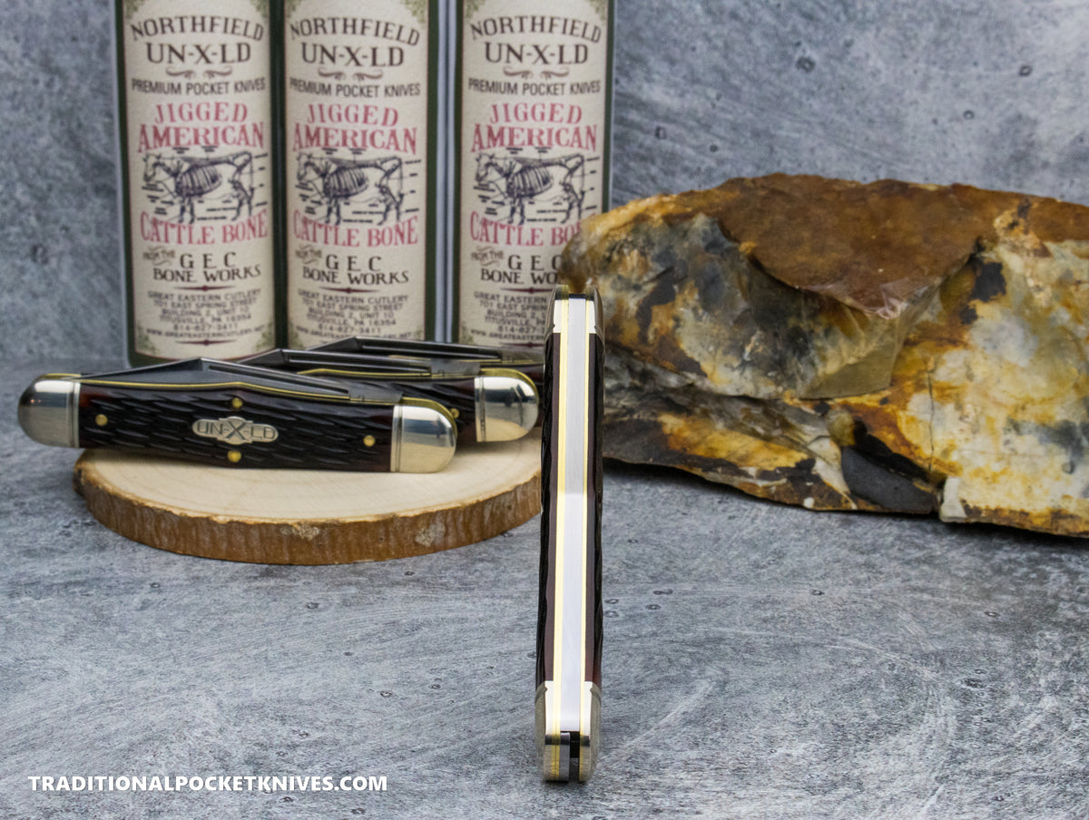 Great Eastern Cutlery #321224 Northfield UNXLD Engineer Hemlock Jigged Bone