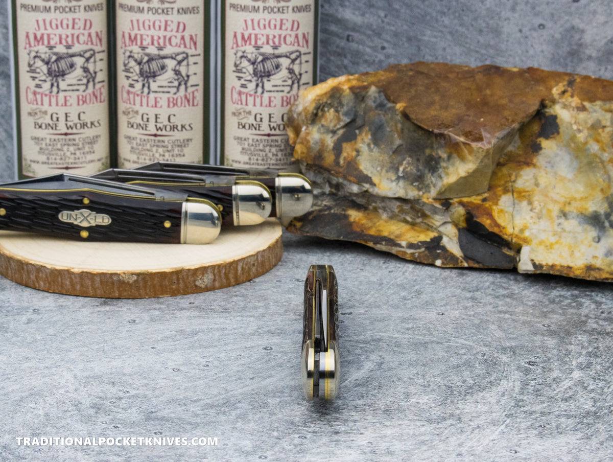 Great Eastern Cutlery #321224 Northfield UNXLD Engineer Hemlock Jigged Bone
