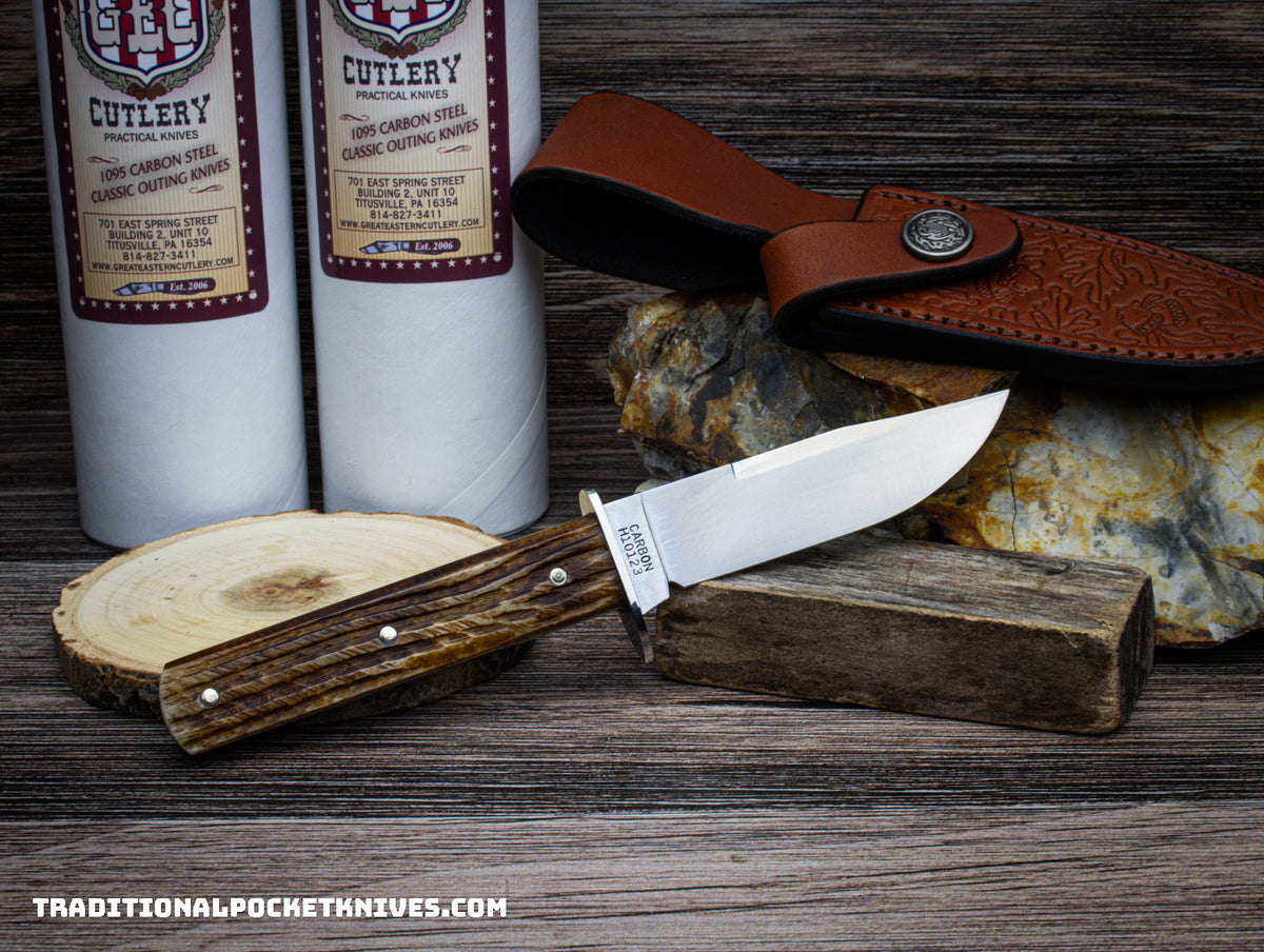 Great Eastern Cutlery #H10123 &quot;Practical Knives&quot; Hunter Knife Jigged Frontier Bone