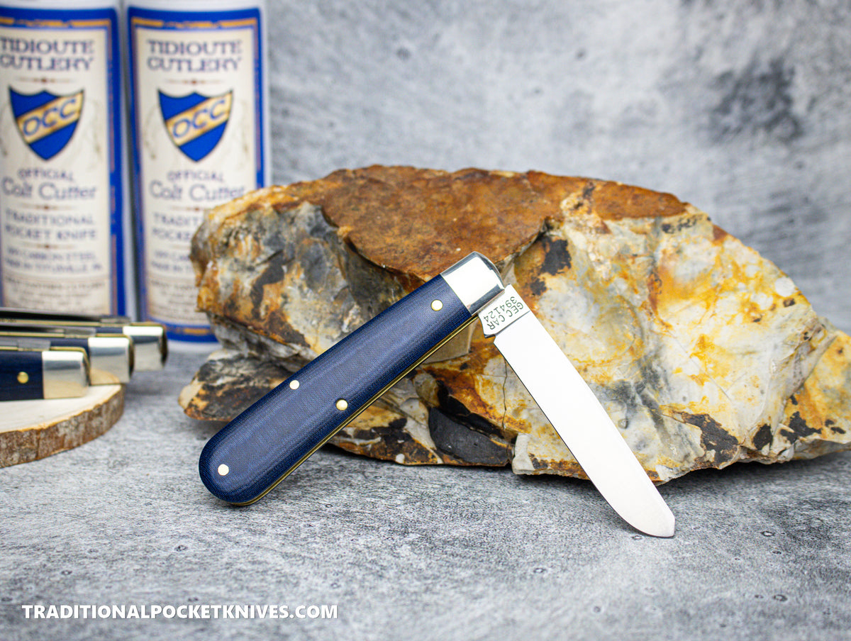 Great Eastern Cutlery #394124 Tidioute Cutlery Colt Cutter Blue Linen Micarta