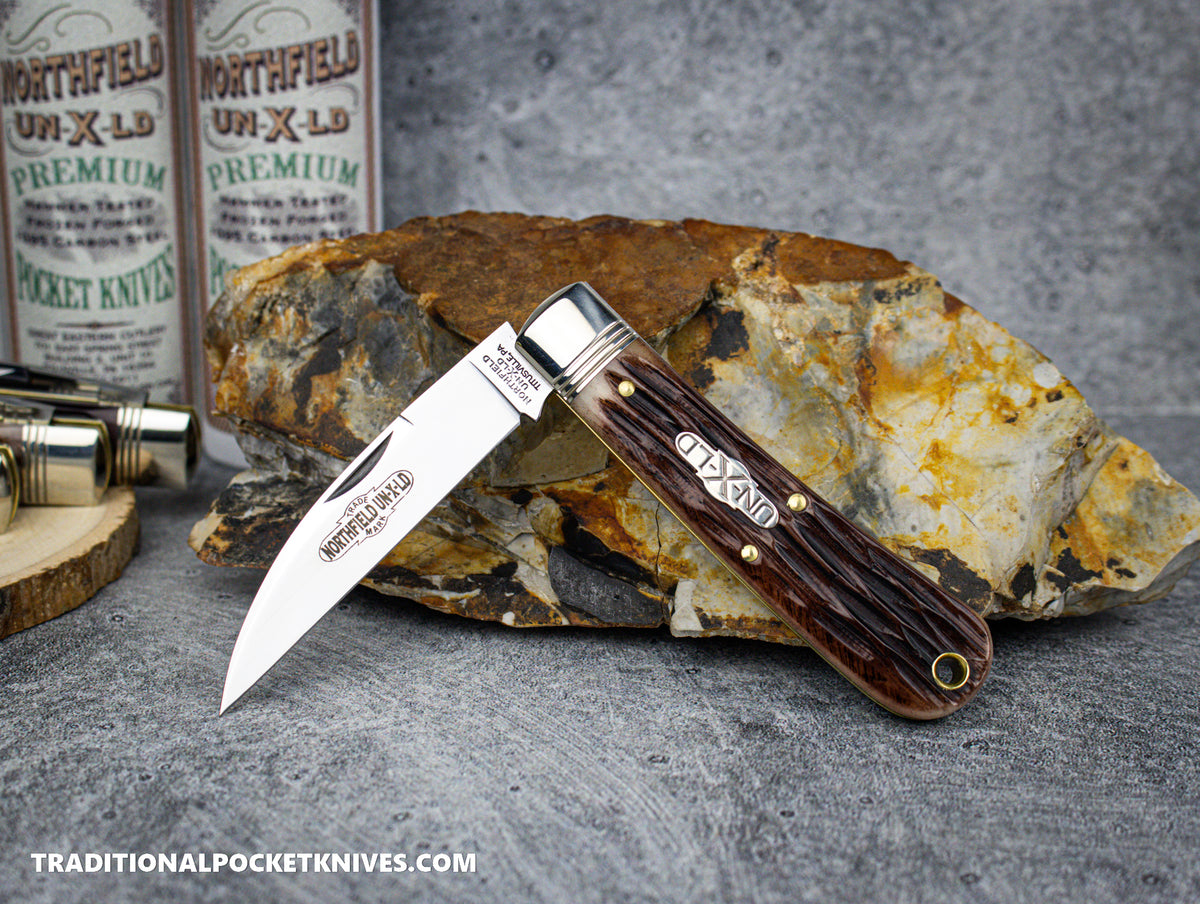 Great Eastern Cutlery #470124 Northfield UNXLD Viper Purple Sage Horsecut India Bone