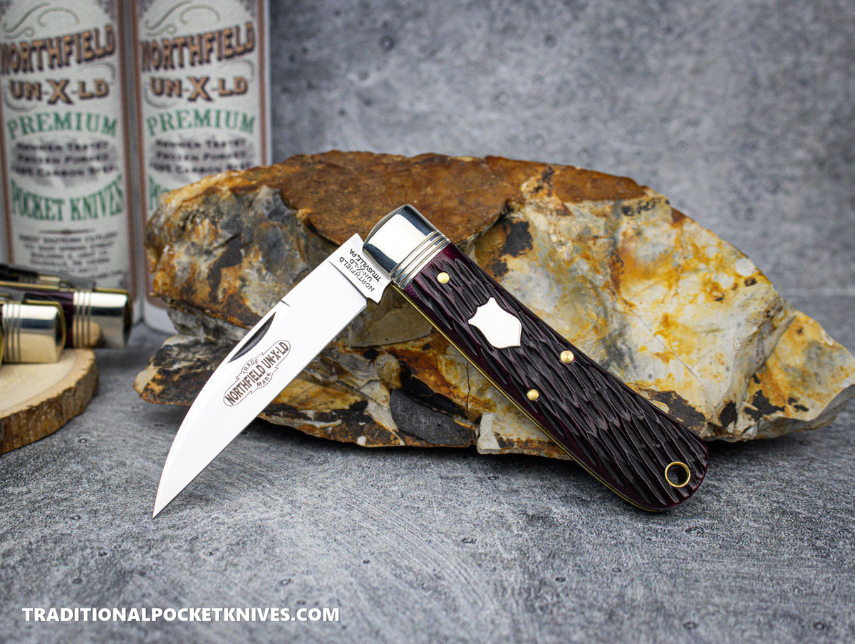 Great Eastern Cutlery #470124 Northfield UNXLD Viper Black Plum Jigged Bone