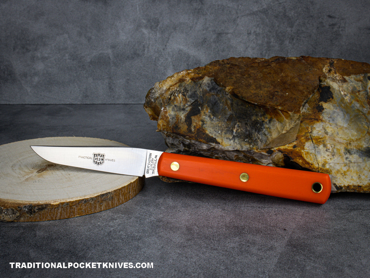 Great Eastern Cutlery #H20822 &quot;Practical Knives&quot; Paring Knife Orange Delrin Clip Point