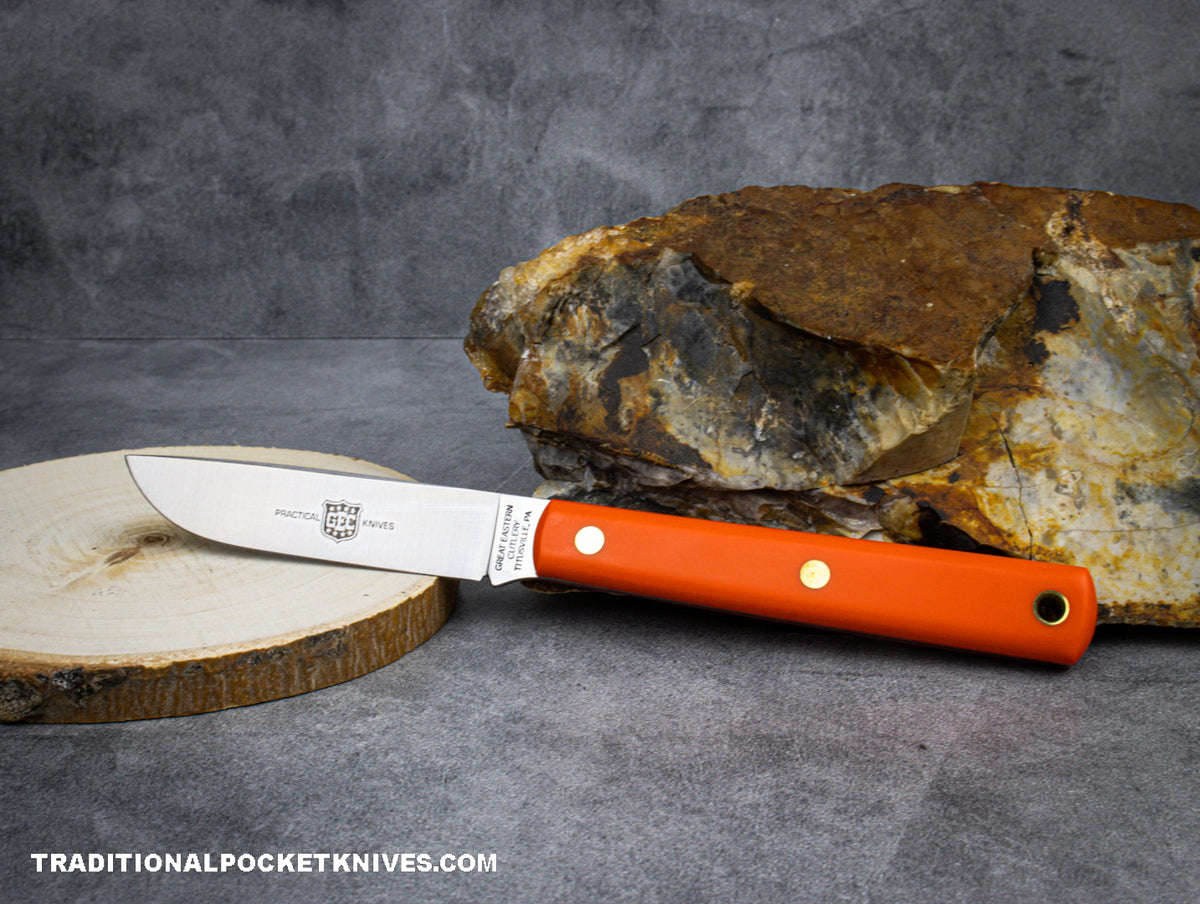 Great Eastern Cutlery #H20522 &quot;Practical Knives&quot; Paring Knife Orange Delrin Drop Point