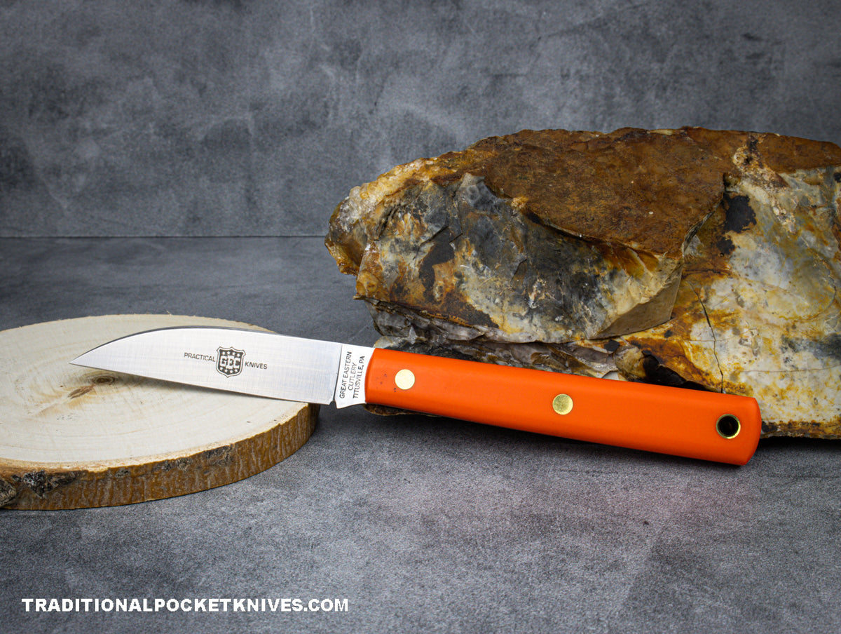 Great Eastern Cutlery #H20022 &quot;Practical Knives&quot; Paring Knife Orange Delrin Wharncliffe