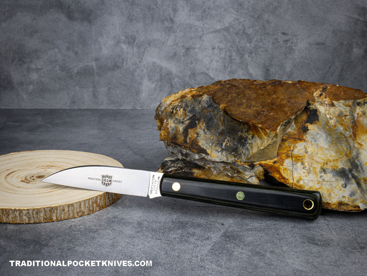 Great Eastern Cutlery #H20022 &quot;Practical Knives&quot; Paring Knife Midnight Camo Micarta Wharncliffe