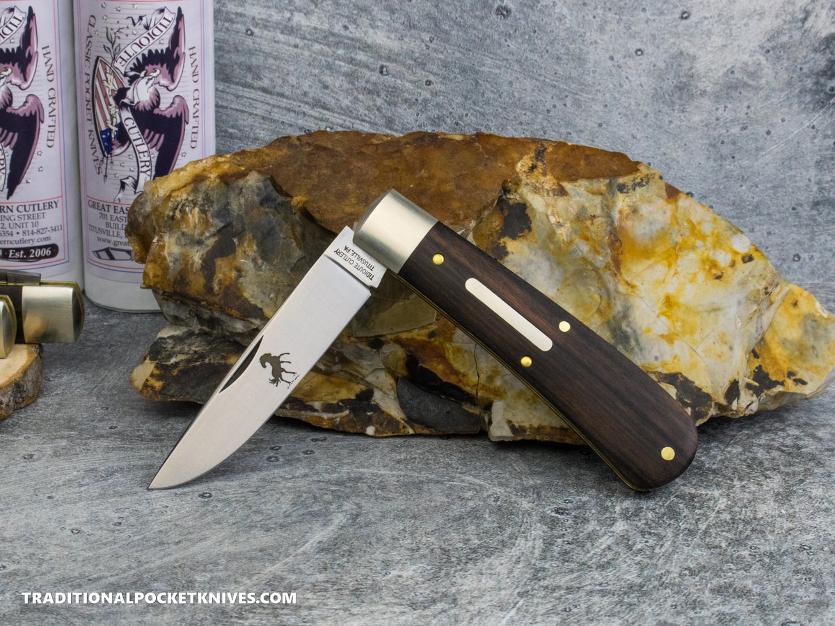 Great Eastern Cutlery #745125 Tidioute Cutlery Mustang Brush Finished Macassar Ebony