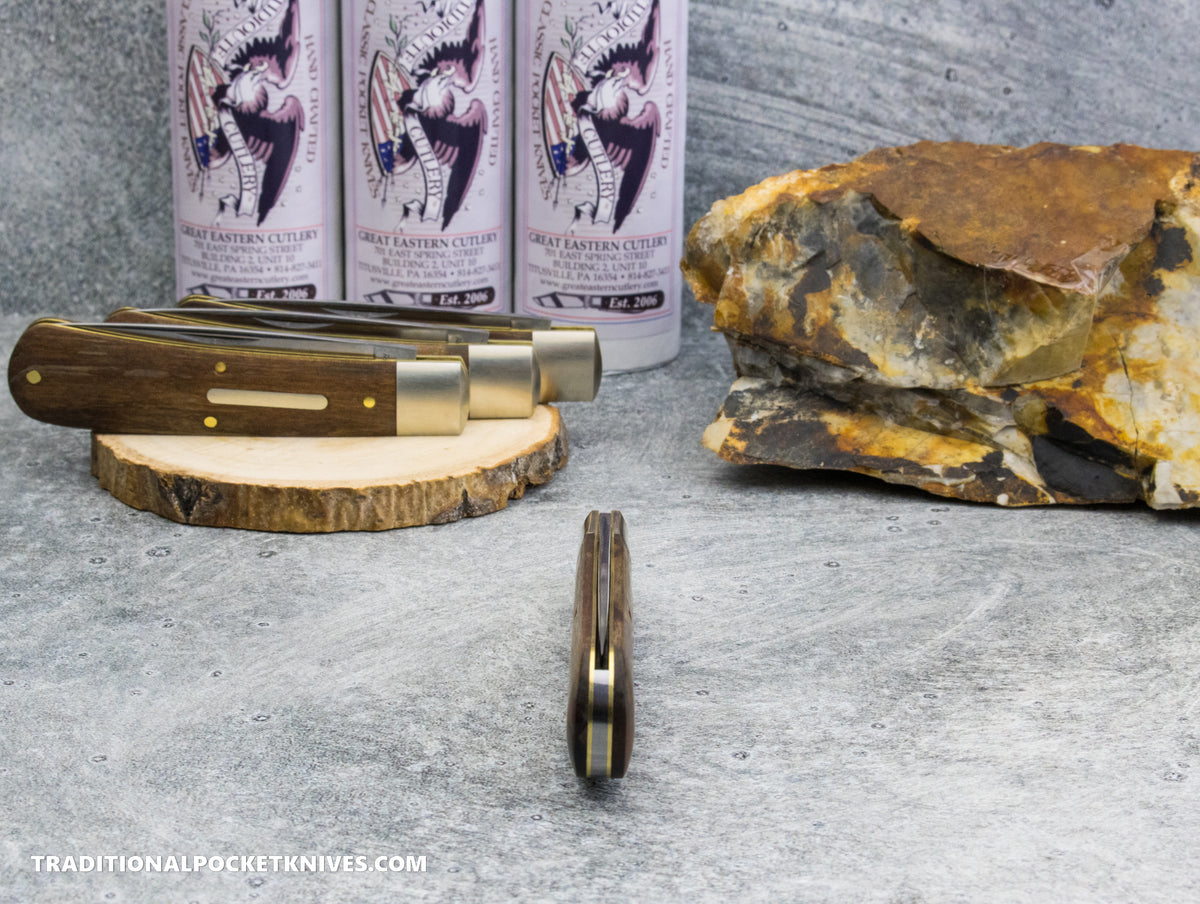 Great Eastern Cutlery #745125 Tidioute Cutlery Mustang Brush Finished Spalted Ebony