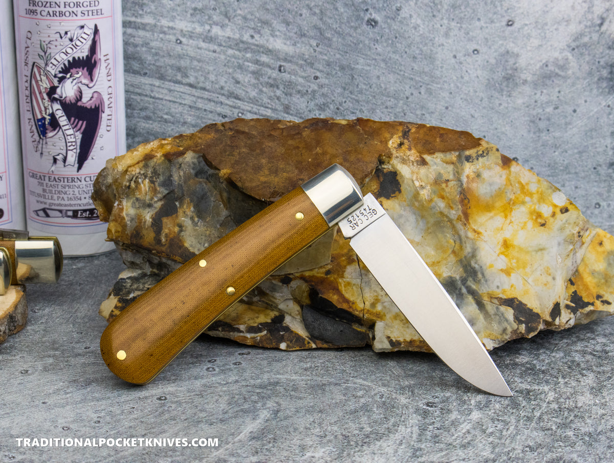 Great Eastern Cutlery #745125 Tidioute Cutlery Mustang Tan Linen Micarta