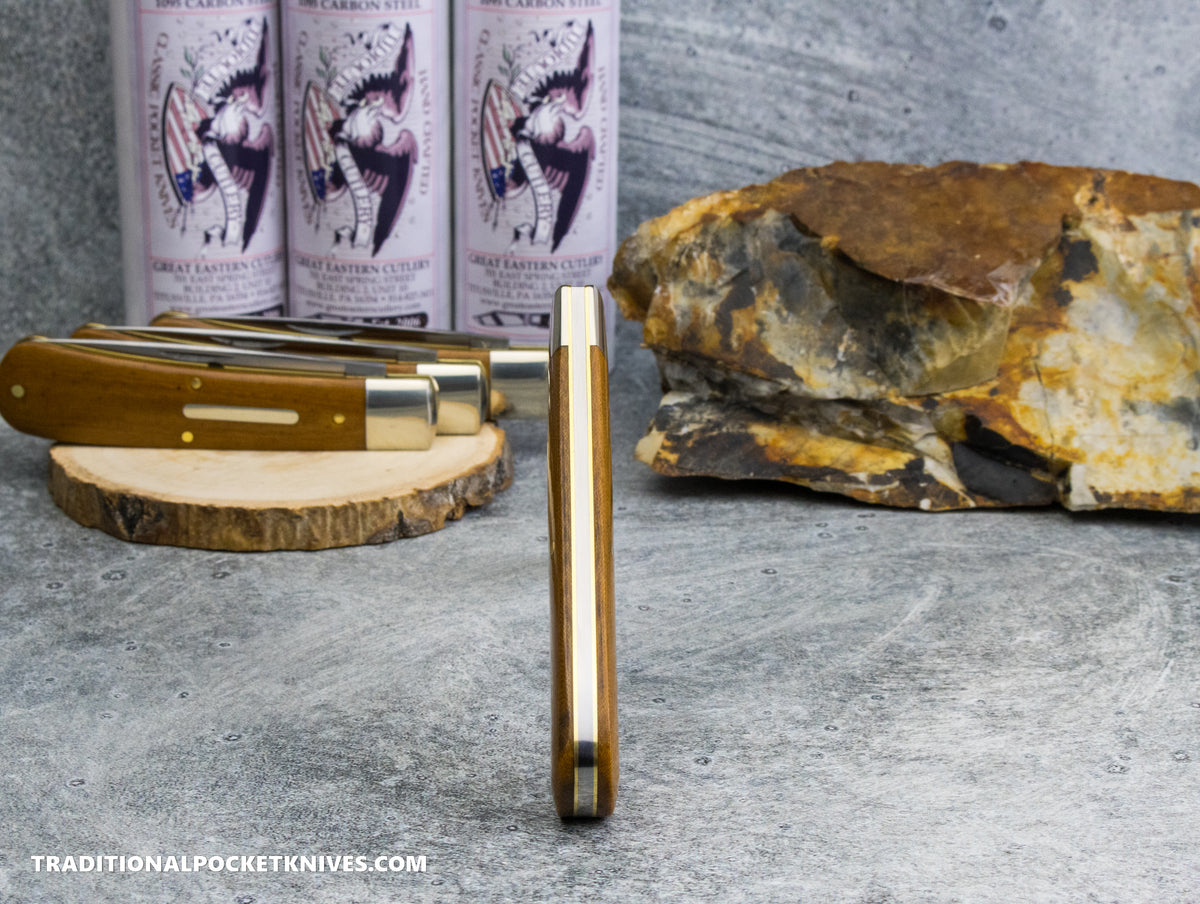 Great Eastern Cutlery #745125 Tidioute Cutlery Mustang Tan Linen Micarta