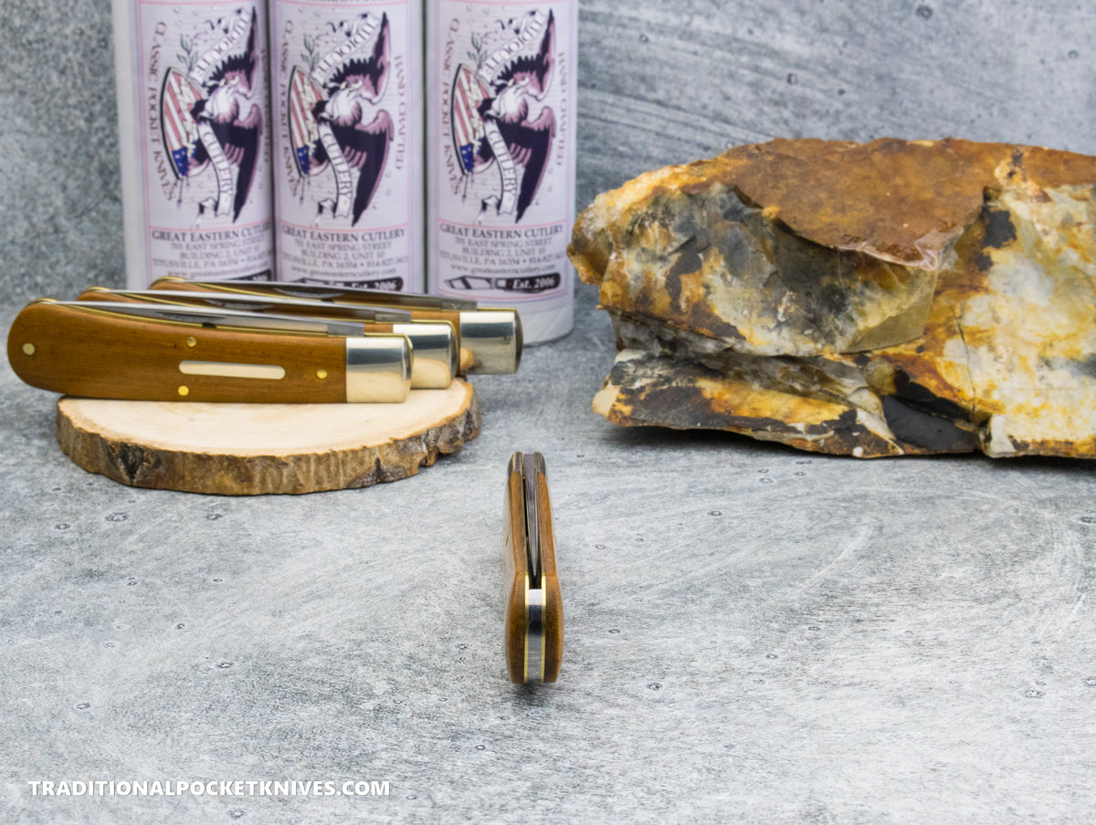 Great Eastern Cutlery #745125 Tidioute Cutlery Mustang Tan Linen Micarta