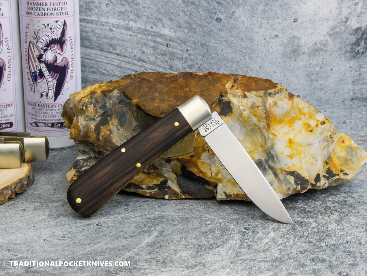 Great Eastern Cutlery #745125 Tidioute Cutlery Mustang Brush Finished Macassar Ebony