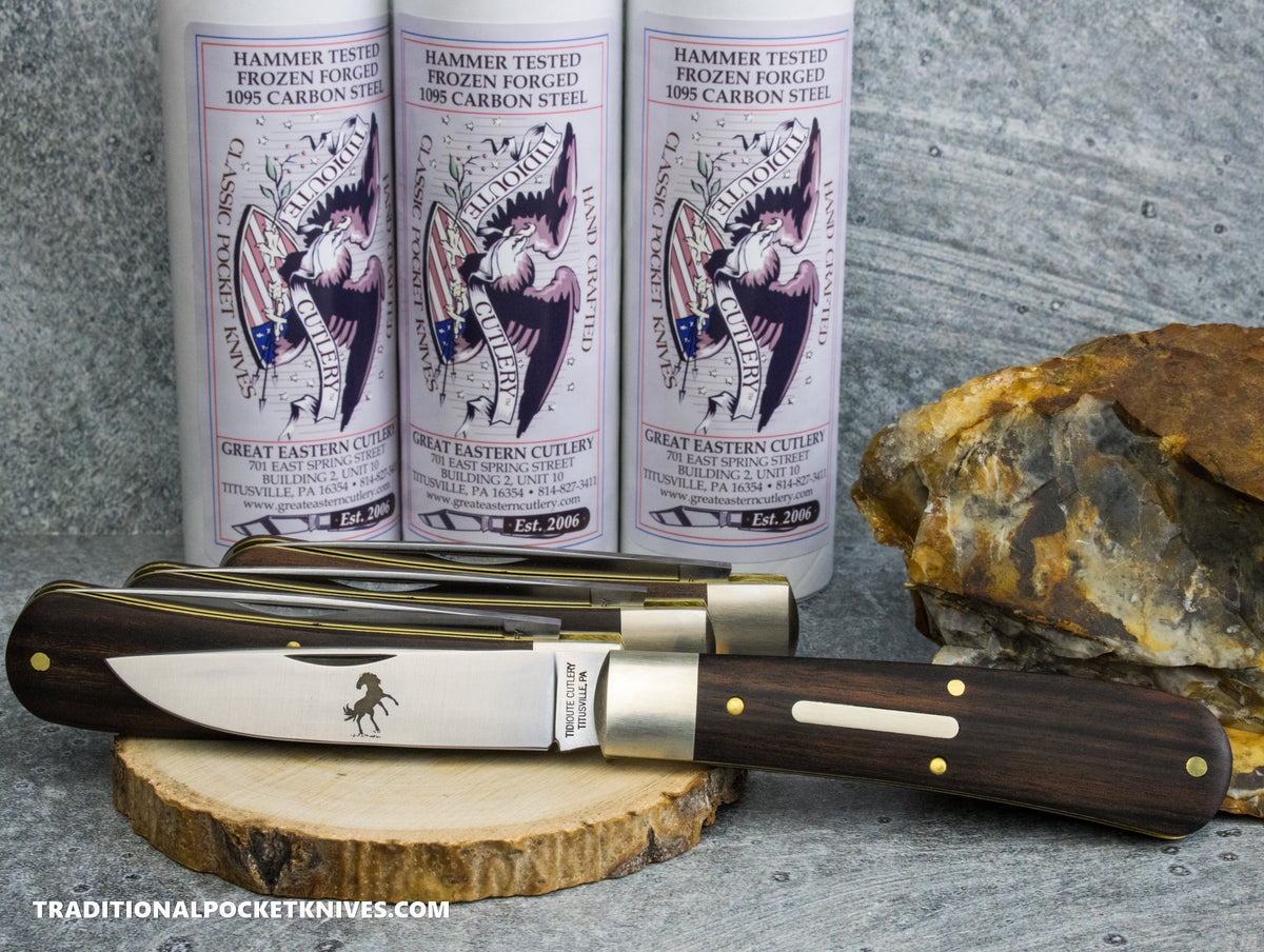 Great Eastern Cutlery #745125 Tidioute Cutlery Mustang Brush Finished Macassar Ebony