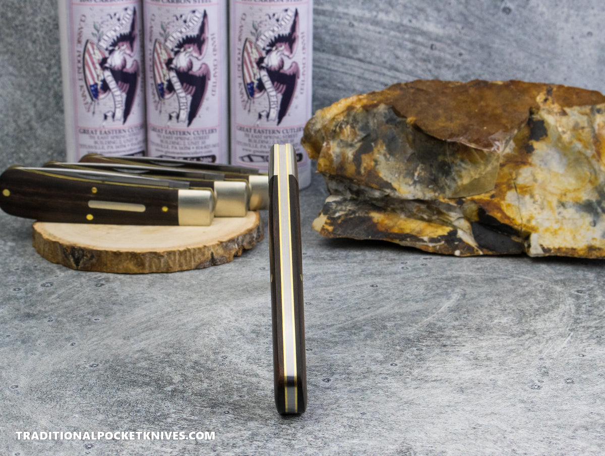 Great Eastern Cutlery #745125 Tidioute Cutlery Mustang Brush Finished Macassar Ebony