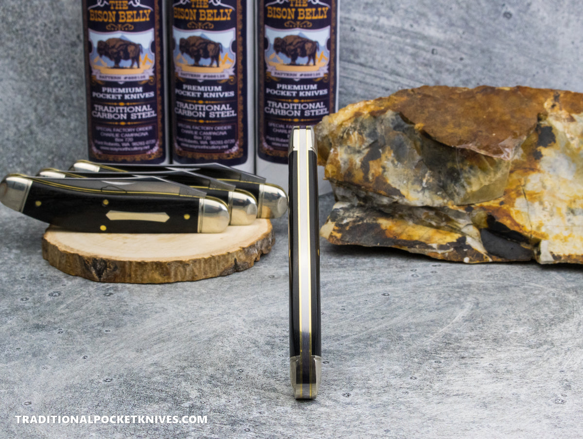 Great Eastern Cutlery #888125 Charlie Campagna Buffalo Brand Special Factory Order Bison Belly Gabon Ebony