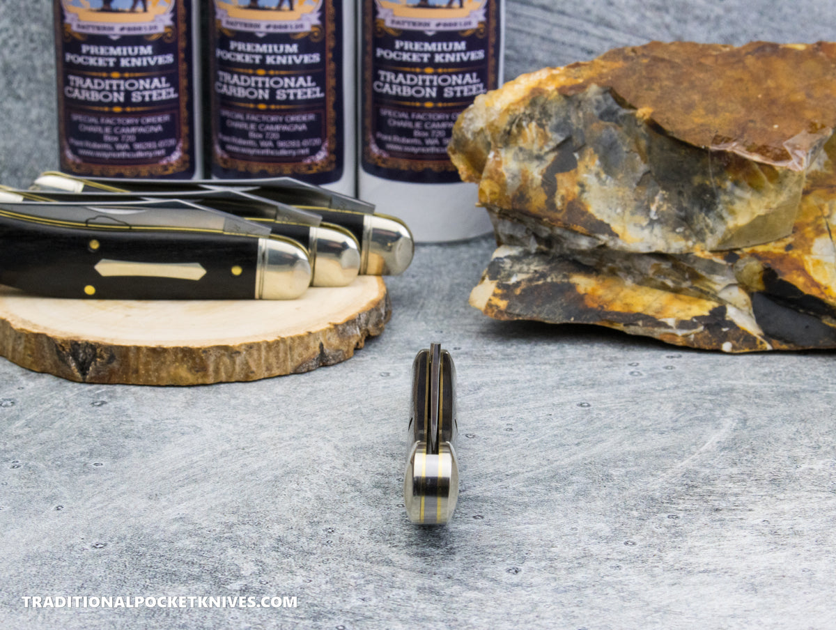 Great Eastern Cutlery #888125 Charlie Campagna Buffalo Brand Special Factory Order Bison Belly Gabon Ebony