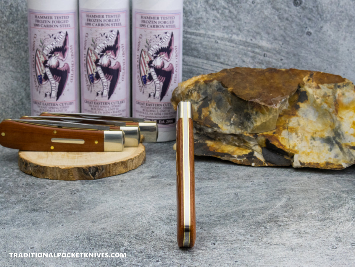 Great Eastern Cutlery #745125 Tidioute Cutlery Mustang Rust Linen Micarta