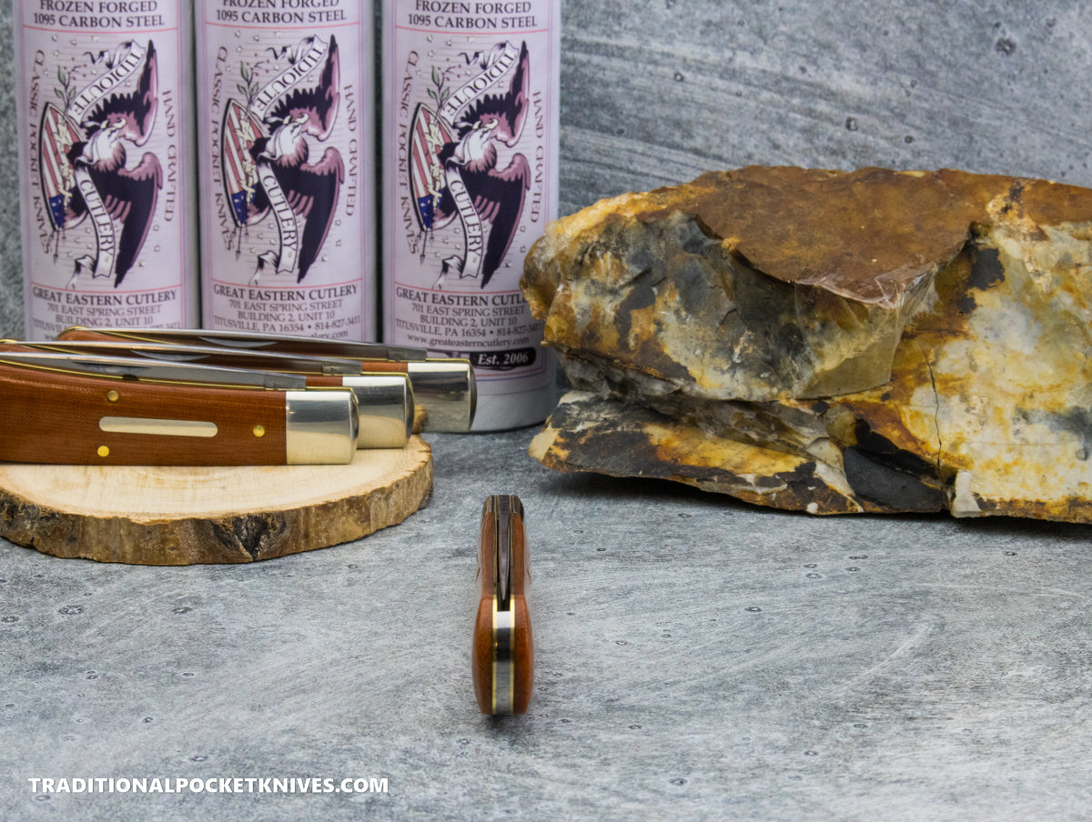 Great Eastern Cutlery #745125 Tidioute Cutlery Mustang Rust Linen Micarta